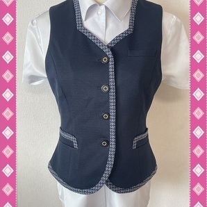 ※Bランク※【中古】ALPHA PIER_9号_ベスト_AR2879-1/ネイビー/かわいいOL制服/おしゃれ事務服