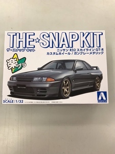 #PM007プラモデル【スナップ キット 日産 R32スカイラインGT-R カスタムホイール ガングレーメタリック】