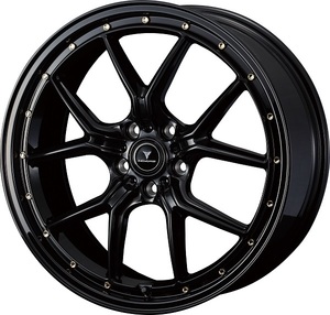 NOVARIS ホイール ASSET S1 BLACK/GOLD PIERCE 20インチ×8.5J ＋45 5H114.3 入数：1台分(4本) 41328