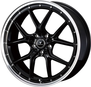 NOVARIS ホイール ASSET S1 BLACK/RIM POLISH 19インチ×8.0J ＋35 5H114.3 入数：1台分(4本) 41335