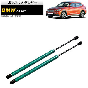 ボンネットダンパー BMW X1 E84 18i/20i/25i/28i 2010年～2015年 グリーン カーボンファイバー製 AP-4T856-GR 入数：1セット(2個)