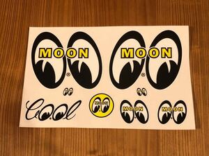 MOONEYES 8eyes 140円発送可 ステッカーシート ムーンアイズ moon eyes シール フィルム製 デカール ステッカー クリア アイシェイプ