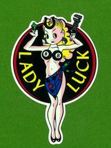 Lady Luck レディーラック ステッカー mooneyes ムーンアイズ デカール シール フィルム製 ８ボール ダイス サイコロ rat fink Ed roth_画像1