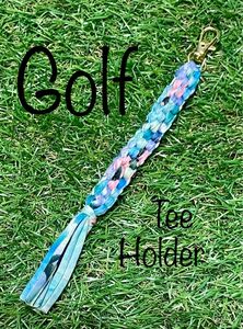 ゴルフ　ティーホルダー ブロック編み　カラフル　ティー　ティー刺し　ハンドメイド　GOLF golf 