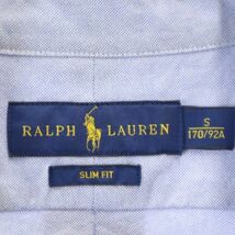 ラルフローレン ロゴ刺繍 半袖 オックスフォード ボタンダウンシャツ S ブルー RALPH LAUREN ワンポイント メンズ 231002_画像7