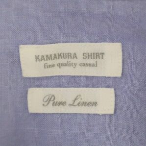 カマクラシャツ 長袖 リネンシャツ 9 ブルー系 KAMAKURA SHIRT レギュラーカラー レディース 231026の画像7
