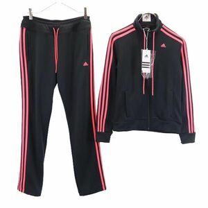 アディダス スポーツ プリント ジャージ 上下セットアップ L adidas 3ライン ロゴ トラックジャケット ロングパンツ レディース 231026