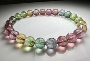 * high quality natural stone * pastel color tourmaline bracele 7.5mm