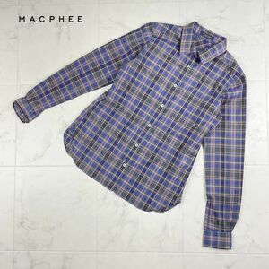 美品 MACPHEE マカフィー トゥモローランド チェックシャツ 長袖 トップス レディース マルチカラー ブラウン ネイビー サイズ38*HC1335