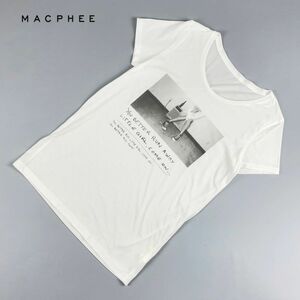 美品 MACPHEE マカフィー トゥモローランド 転写プリント クルーネック 半袖Tシャツ トップス レディース 白 ホワイト サイズ1*HC539