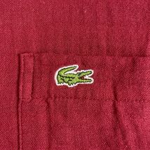 美品 LACOSTE ラコステ フロントポケットコットンシャツトップス メンズ エンジ色 サイズ2*JC706_画像5