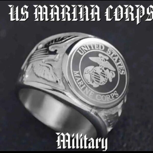 リング　　指輪　MARINA CORPS マリーナ　ミリタリー　海軍　メンズ