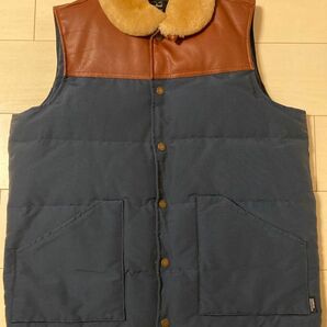 surreal / シュルリアル Kou_60/40 Cloth Grosgrain Boa Neck Down Vest S