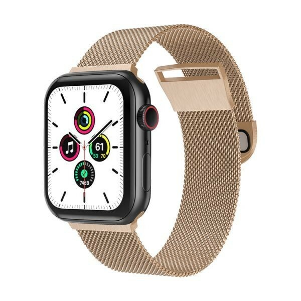 ゴールド 38/40/41mm Apple Watch用 バンド ステンレス製 長さ調節 強力な磁気クラスプ付き