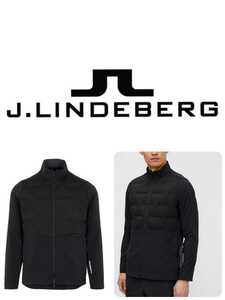 新品正規 J.LINDEBERG ゴルフストレッチ速乾撥水軽量保温 プリマロフト Shield ゴルフジャケット ブラック
