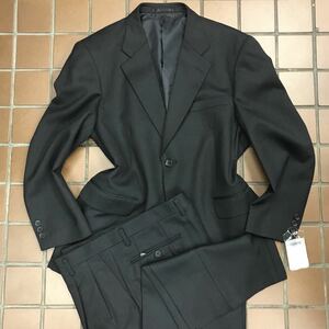 半額以下【新品】紳士服　背広　メンズスーツ　セットアップ/未使用　激安/AB7 サイズXL/黒　ブラック/ノーベンツ 2タック　ゆったりサイズ