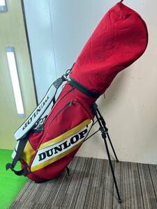 【希少/激レア/ビンテージ/年代物】DUNLOP　スタンド式キャディバッグ　赤×白×金　ダンロップ　サイン入り