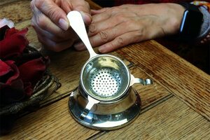 1930/40年頃 SILVER 純銀P. EP 英国イギリス アンティーク 茶漉し ティーストレイナー / 紅茶葉 ティーポット ティーカップに
