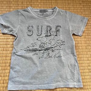 スヌーピー　ピグメント染めTシャツ　アンティーク風グレー　110