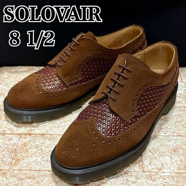 SOLOVAIR ソロヴェアー 革靴 ウィングチップ スエード スウェード