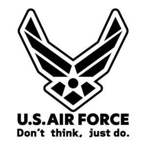 【カッティングステッカー】　ミリタリー　　U.S.AIR FORCE エアフォース　　空軍　アメリカ　考えるな動け　トムクルーズ　トップガン