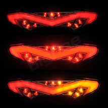 BigOne 専用設計 MT-09 MT09 EBL-RN34J FZ-9 FZ9 FZ-10 FZ10 LED ファイバー テール ライト ブレーキ ランプ ウインカー ウィンカー クリア_画像7