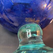 ガラス ガラス細工 練りガラス 青 花瓶 花器 フラワーベース インテリア 硝子細工 高さ46cm BLUE _画像9