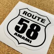 ▼沖縄ROUTE58 国道58号線標識ステッカー 10cmサイズ 1枚▼スーパー カブ 琉球 ルート58 沖縄県 オリジナル屋外耐候耐水シール 即買_画像4