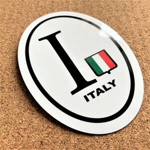 Z0D1縦●ビークルID/イタリア国識別ステッカー Mサイズ 12x8.5cm●シール FIAT フィアット 500 ヨーロッパ 国旗 国名 Italy 車に_Wc EU