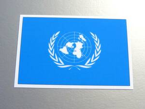 ■_国連・国際連合ステッカー Sサイズ 5x7.5cm 【2枚セット】■国旗シール 世界地図 ＵＮ United Nations 車やスーツケースに
