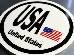 Z0F* vehicle ID America national flag sticker 7.5cm size * round shape outdoors weather resistant water-proof seal USA star article flag _ american USA Setagaya base NA