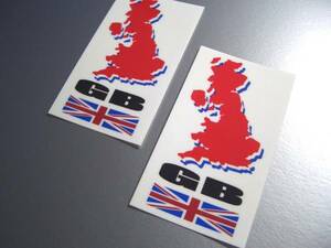 M1■イギリスMAPデザインステッカー Sサイズ 2枚セット■国旗 地図 ユニオンジャック GB ロンドン 耐水シール 車やスーツケースに EU