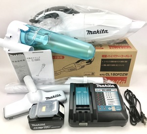 新品 マキタ 充電式クリーナ CL180FDZW 本体 + バッテリ BL1860B + 充電器 DC18RF + サイクロンアタッチメント ( 18V 6.0Ah バッテリー )