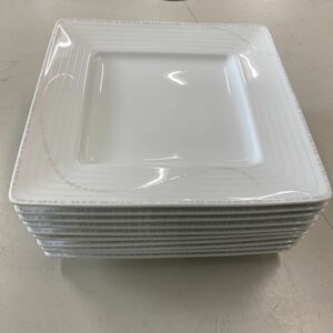 ④ Noritake ノリタケ fine porcelain スクエアプレート 大皿 10枚セット まとめ売り サイズ(約)：1辺26.5cm 高さ2.5cm ※汚れあり。