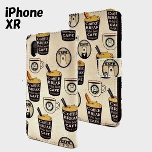 iPhone XR: White Bear Cafe Logo Style Typbook Type Type Flip Корпус ◆ Светлый бежевый