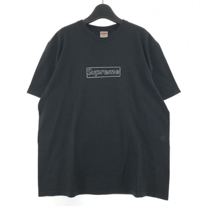 【中古】Supreme 21SS KAWS Chalk Logo Tee サイズL ブラック シュプリーム[240017587462]