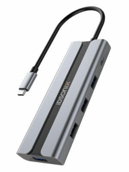 iDsonix USBハブ、5-in-1 USB CハブタイプCアダプター、100W電力供給Thunderbolt3、