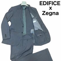 EDIFICE x Zegna エディフィス　エルメネジルドゼニア　セットアップ　スーツ　背広　日本製　段返り3つボタン　サイズ46 シングル　2B_画像1