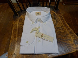 激安！新品　送料無料　イタリア製　ギローバー長袖のシャツ　ホワイト　⑧