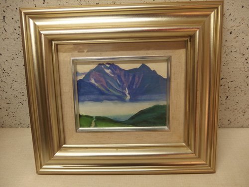 1030241w [Masayuki Kai, pintura de acuarela, artículo enmarcado Hotakadake 1989 ] Firmado / pintura de paisaje, montaña/marco aprox. 36 x 32 cm / artículo usado, Cuadro, acuarela, Naturaleza, Pintura de paisaje