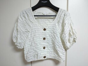 MOUSSY マウジー PUFF SLEEVE CHECK CROP トップス 薄ベージュ 2 010ES730-1910 ZEOGIEKK