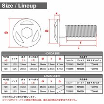 M8×20mm P1.25 ブレーキディスク ローター ボルト トライアングルヘッド ステンレス ホンダ車用 HONDA ゴールド カスタム 1個 TD0088_画像2