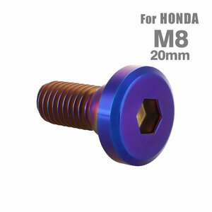 M8×20mm P1.25 ブレーキディスク ローター ボルト フラットヘッド ステンレス ホンダ車用 HONDA 焼きチタンカラー カスタム 1個 TD0138