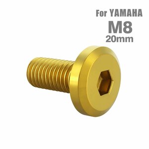 M8×20mm P1.25 ブレーキディスク ローター ボルト フラットヘッド ステンレス ヤマハ車用 YAMAHA ゴールド カスタム 1個 TD0142