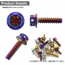 M5×20mm タッピングネジ ビス フラワーヘッド ステンレス 焼きチタンカラー カウル フェンダー エンジン 車 バイク カスタム 1個 TC0029_画像3