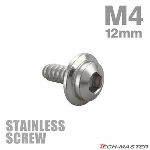 M4×12mm タッピングネジ ビス ステップヘッド ステンレス シルバー カウル フェンダー エンジン 車 バイク カスタム 1個 TC0031