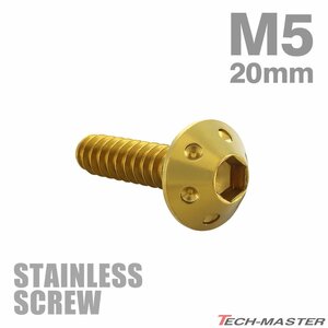 M5×20mm タッピングネジ ビス ホールヘッド ステンレス ゴールド カウル フェンダー 車 バイク カスタム DIY 1個 TC0069