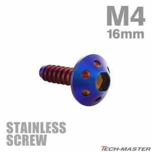 M4×16mm タッピングネジ ビス ホールヘッド ステンレス 焼きチタンカラー カウル フェンダー 車 バイク カスタム DIY 1個 TC0072