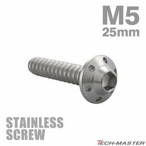 M5×25mm タッピングネジ ビス ステップホールヘッド ステンレス シルバー カウル フェンダー 車 バイク カスタム DIY 1個 TC0110