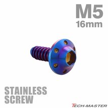 M5×16mm タッピングネジ ビス ステップホールヘッド ステンレス 焼きチタンカラー カウル フェンダー 車 バイク カスタム DIY 1個 TC0118_画像1